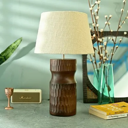 Carved Crust Night Lamp | Handcrafted Mango Wood Table Lamp