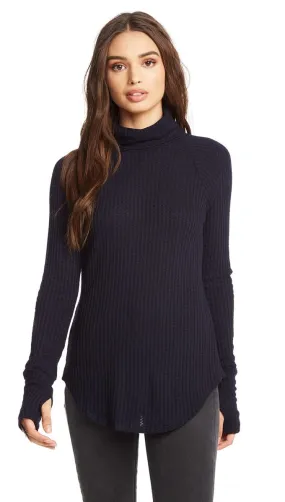 Chaser Thermal Raglan Turtleneck Blueberry