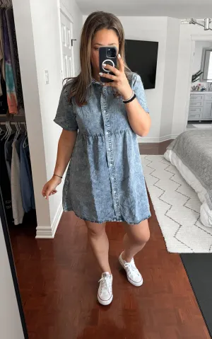 Christine Mineral Washed Denim Dress