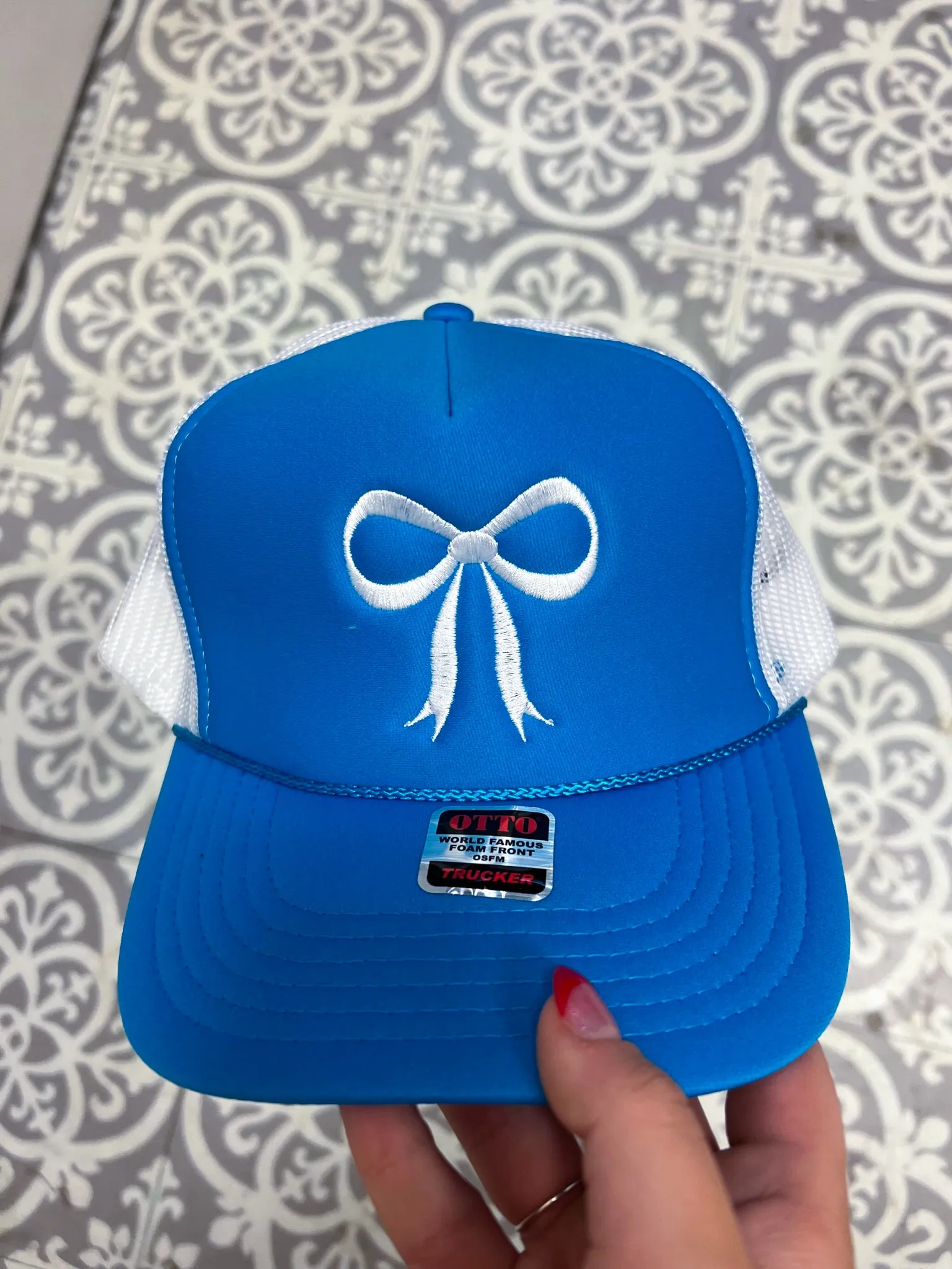 Class Act Bow Trucker Hat- Blue