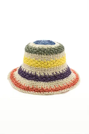 Color Block Crochet Knit Bucket Hat