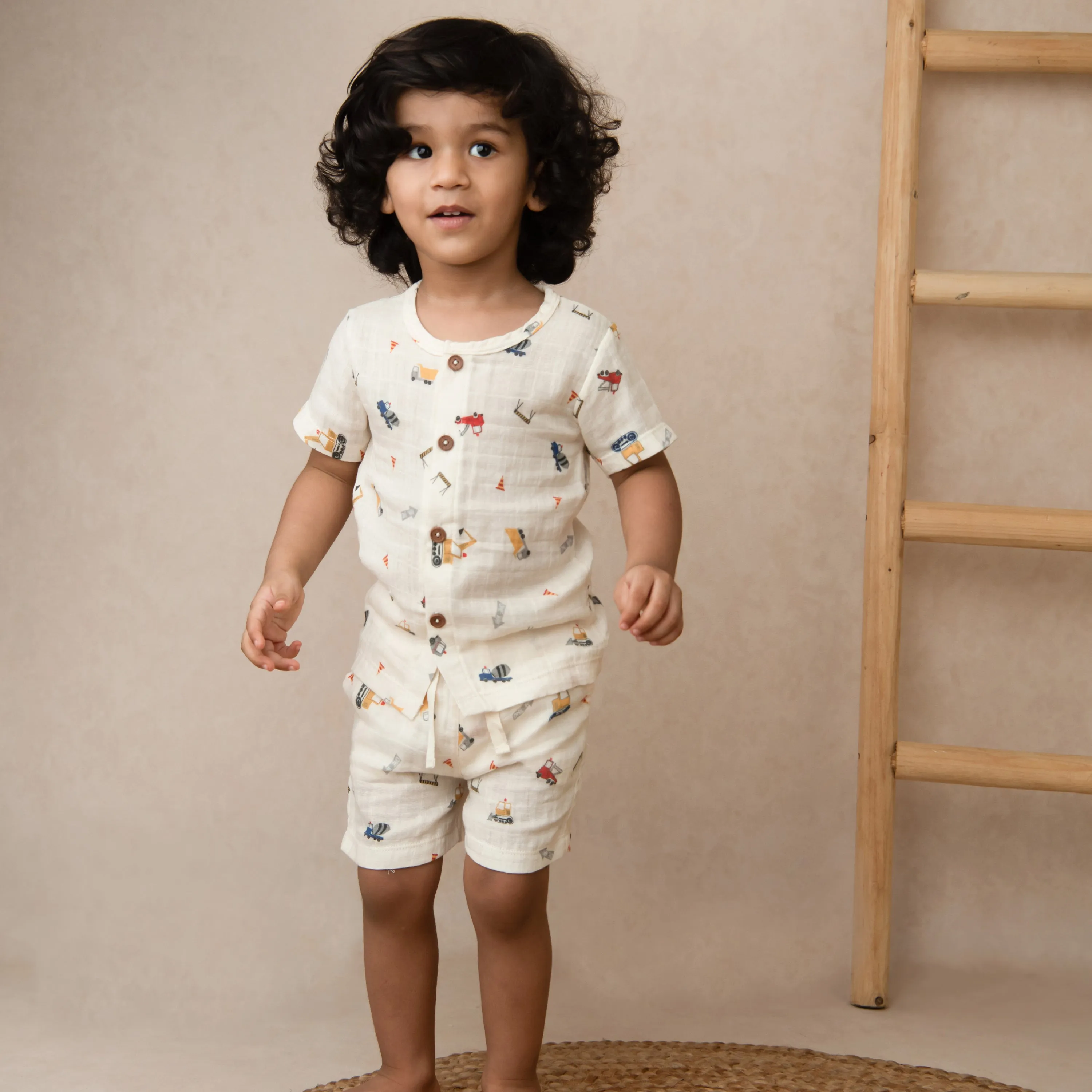 Construction Organic Muslin Jabla Set