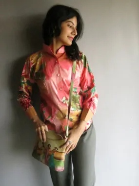 Coral Floral Buttoned Shirt