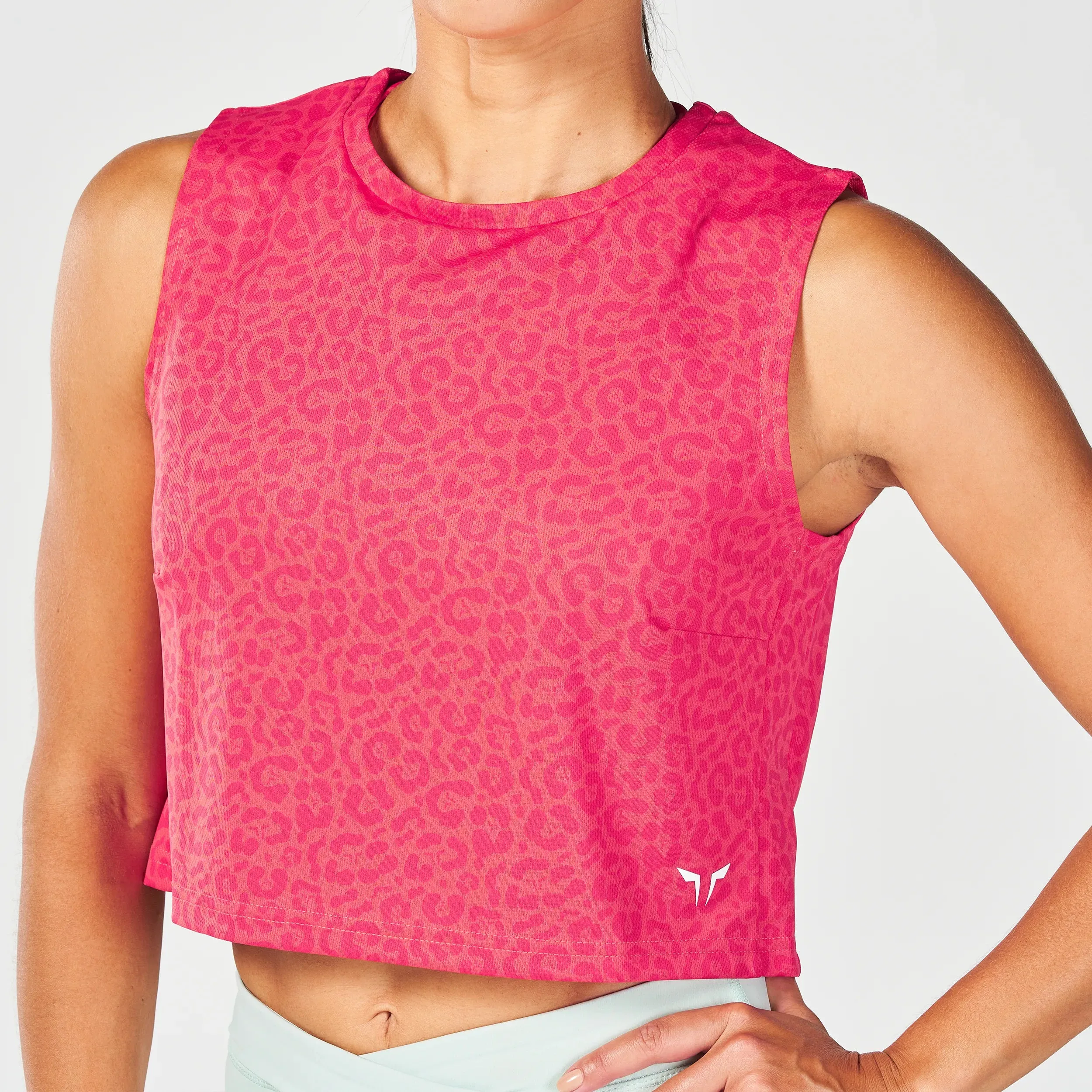 Core Crop Tank - Cayenne Leopard