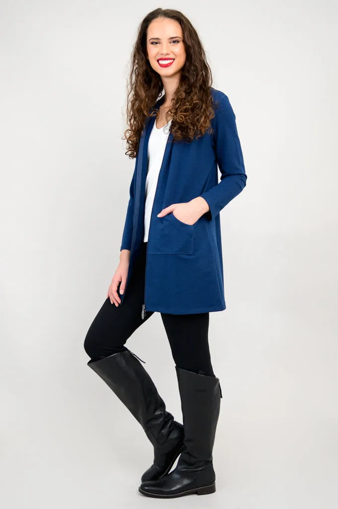 Cortes Jacket, Indigo, Bamboo Fleece