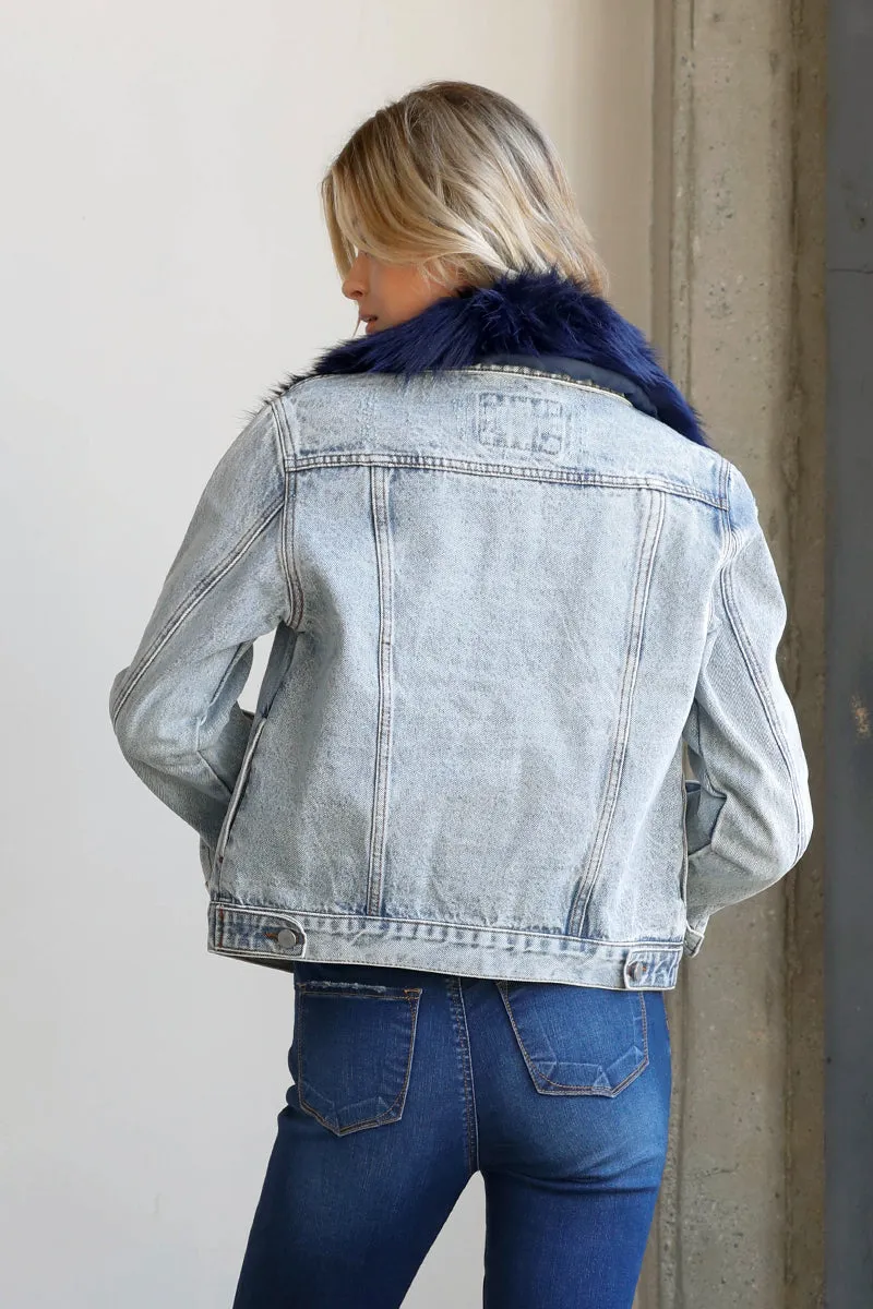 Cozy Pazzy Premium Denim Fur Jacket