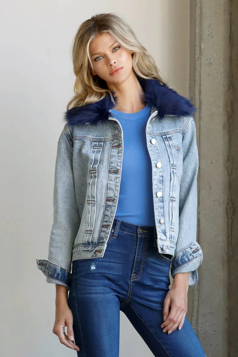 Cozy Pazzy Premium Denim Fur Jacket