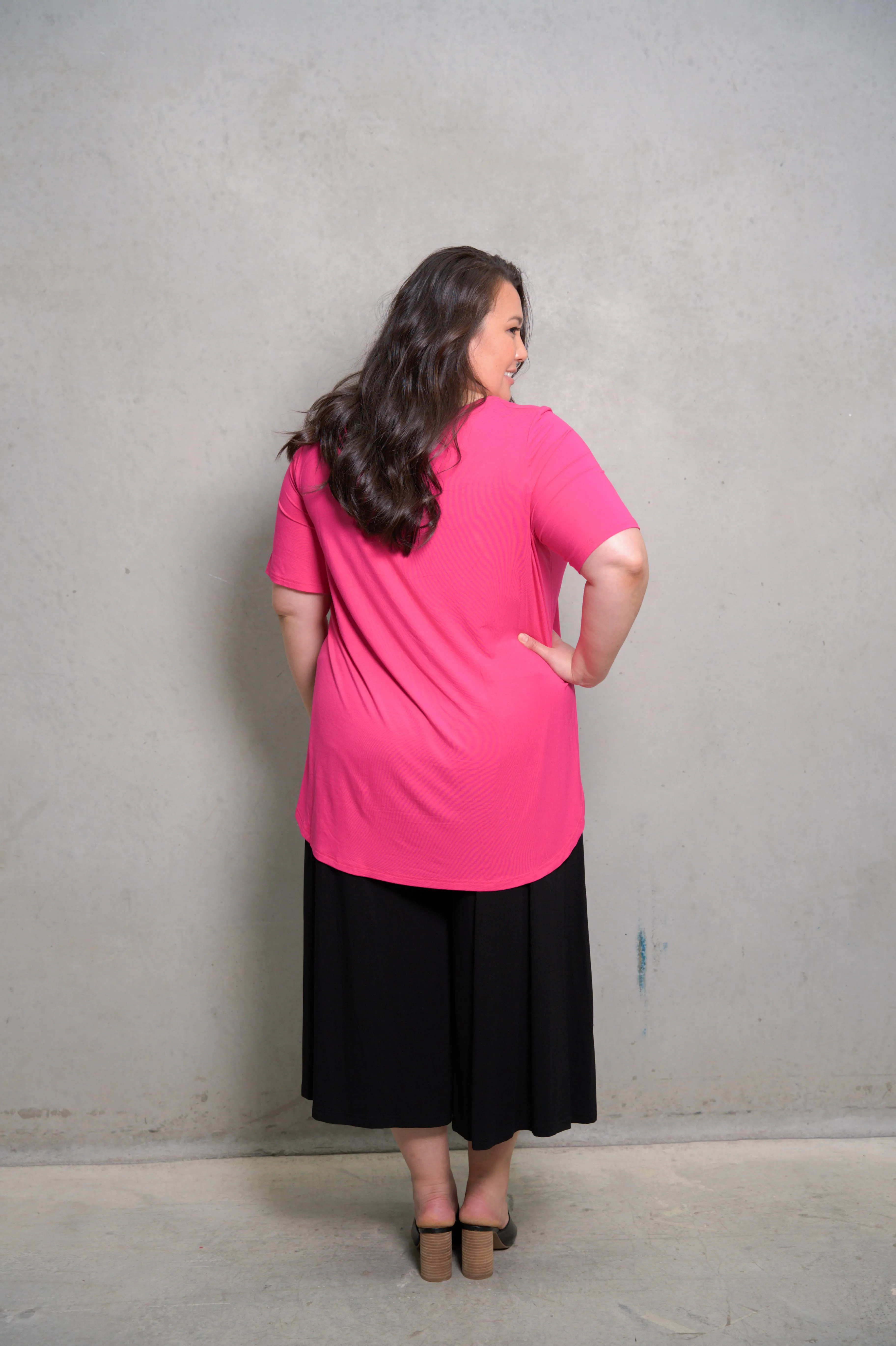 'CRYSTAL' Bamboo S/S Top - Pink