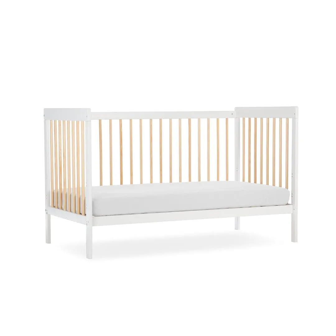 CuddleCo Nola 3 Piece Set Changer, Cot Bed   Clothes Rail - White/Natural