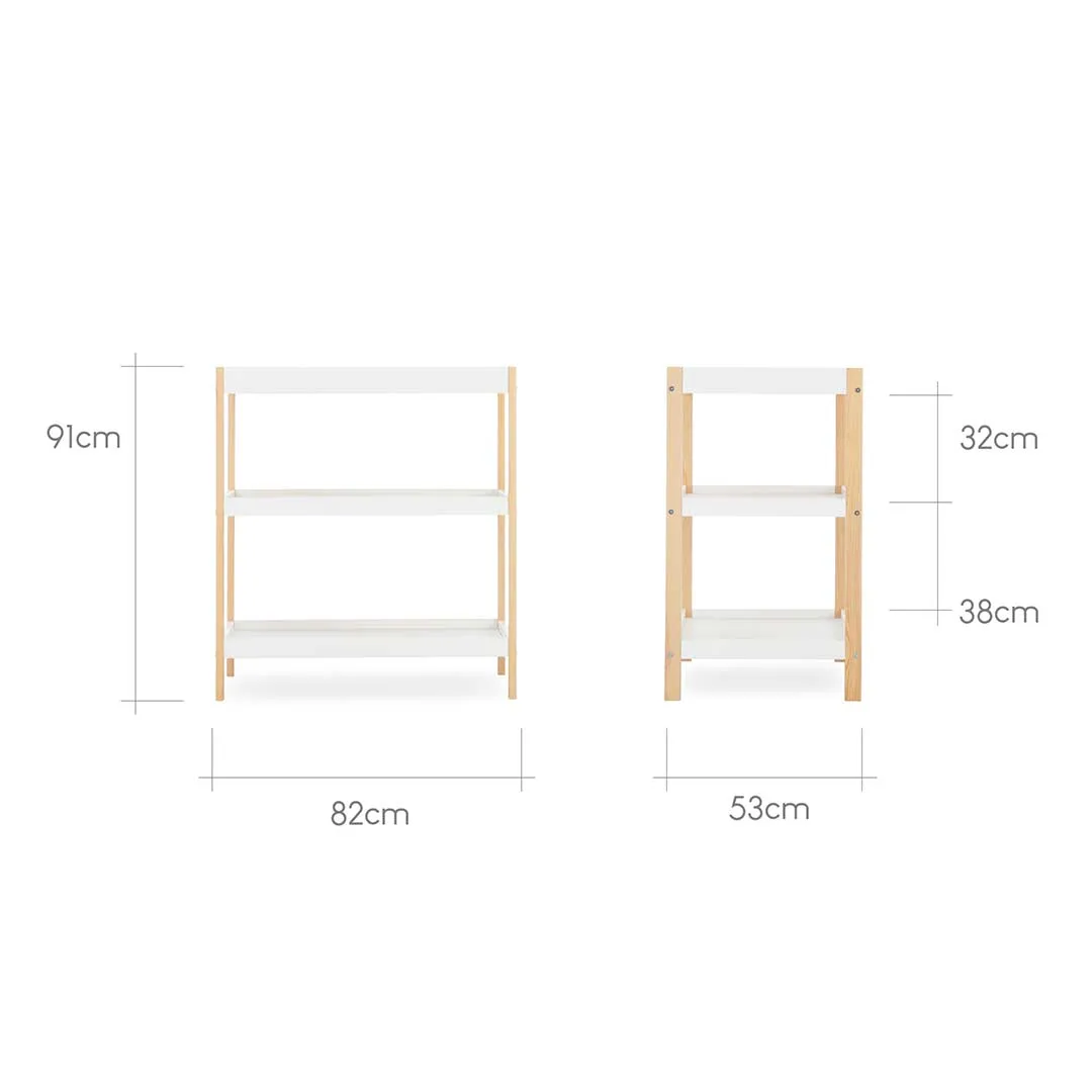 CuddleCo Nola 3 Piece Set Changer, Cot Bed   Clothes Rail - White/Natural