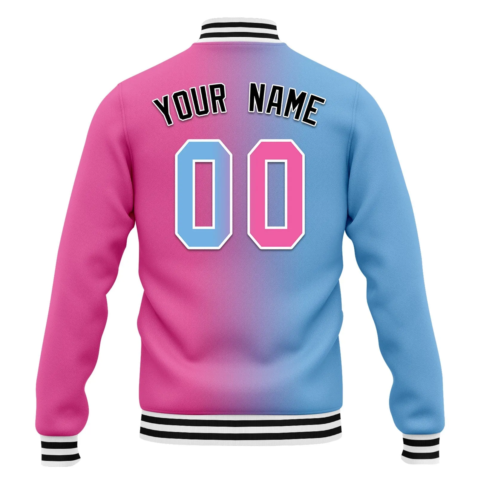 Custom Gradient Fashion Jacket Bomber Full-Snap Varsity Letterman Personalized Jacket FZ005-D028016-30