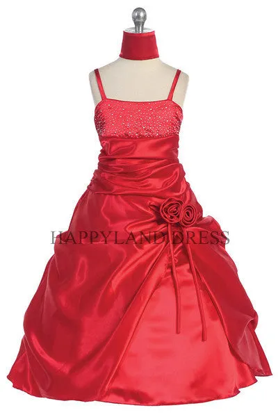 D720 Satin Spaghetti Strap Dress (7 Diff. Colors)