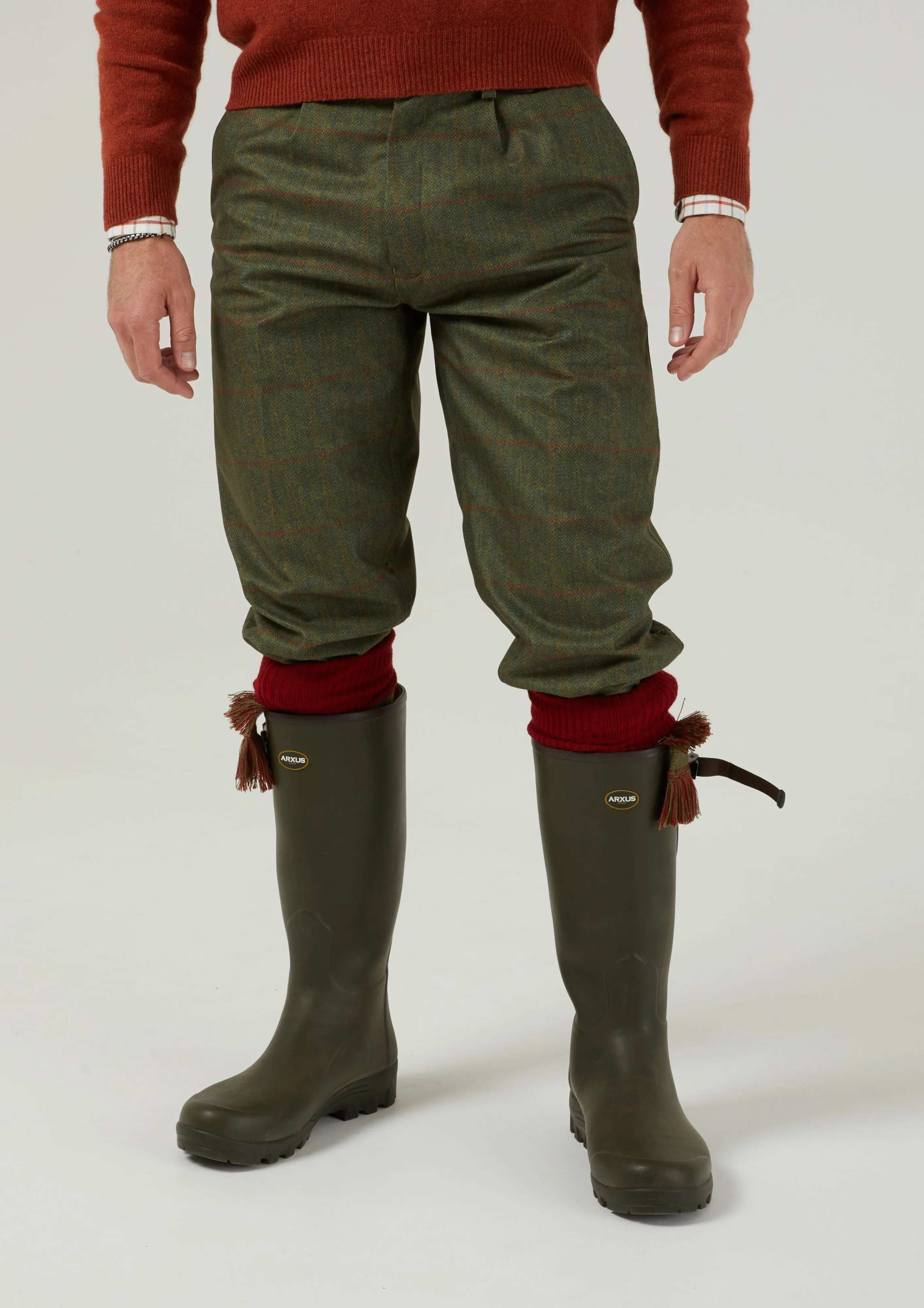 Didsmere Men's Technical Tweed Breeks In Olive - Regular Fit