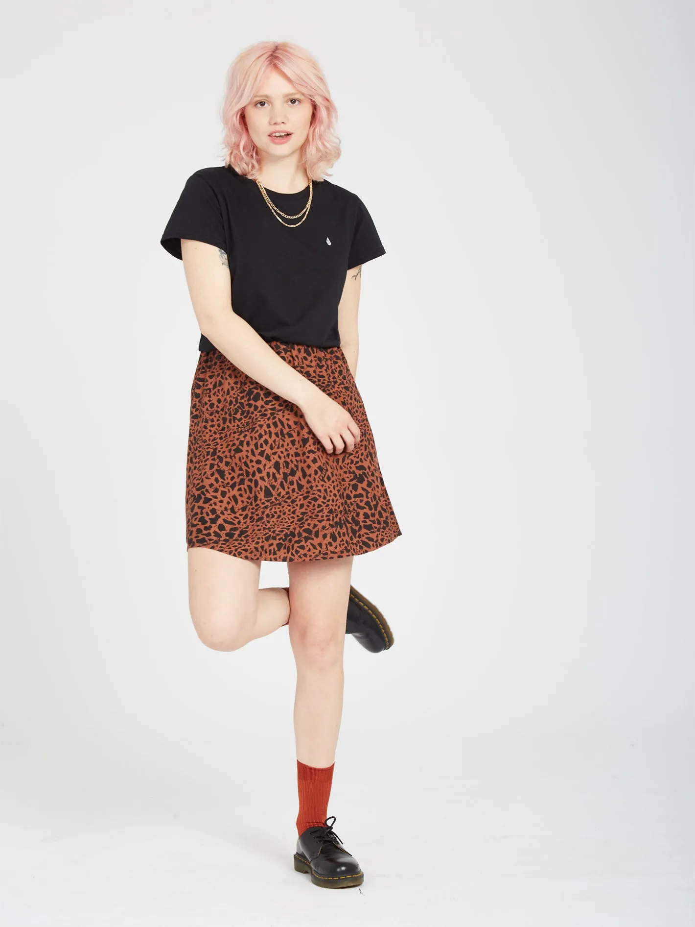 Dino Tea Skirt - DARK CLAY