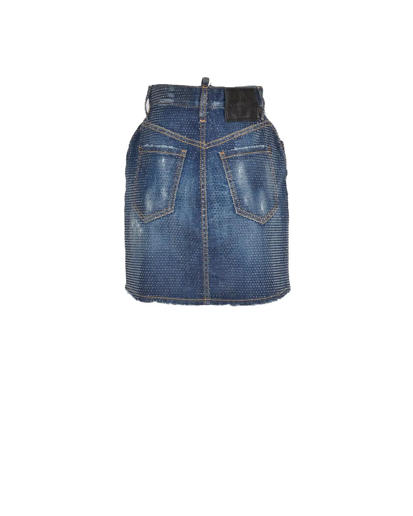 Dsquared2 Women's Denim Mini Skirt with Rhinestones