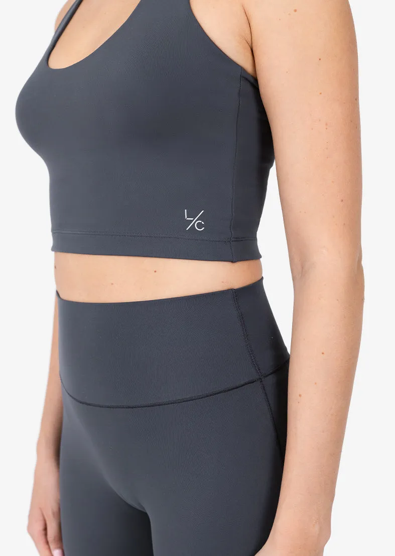 Elevate Life Halter Tank Bra Graphite