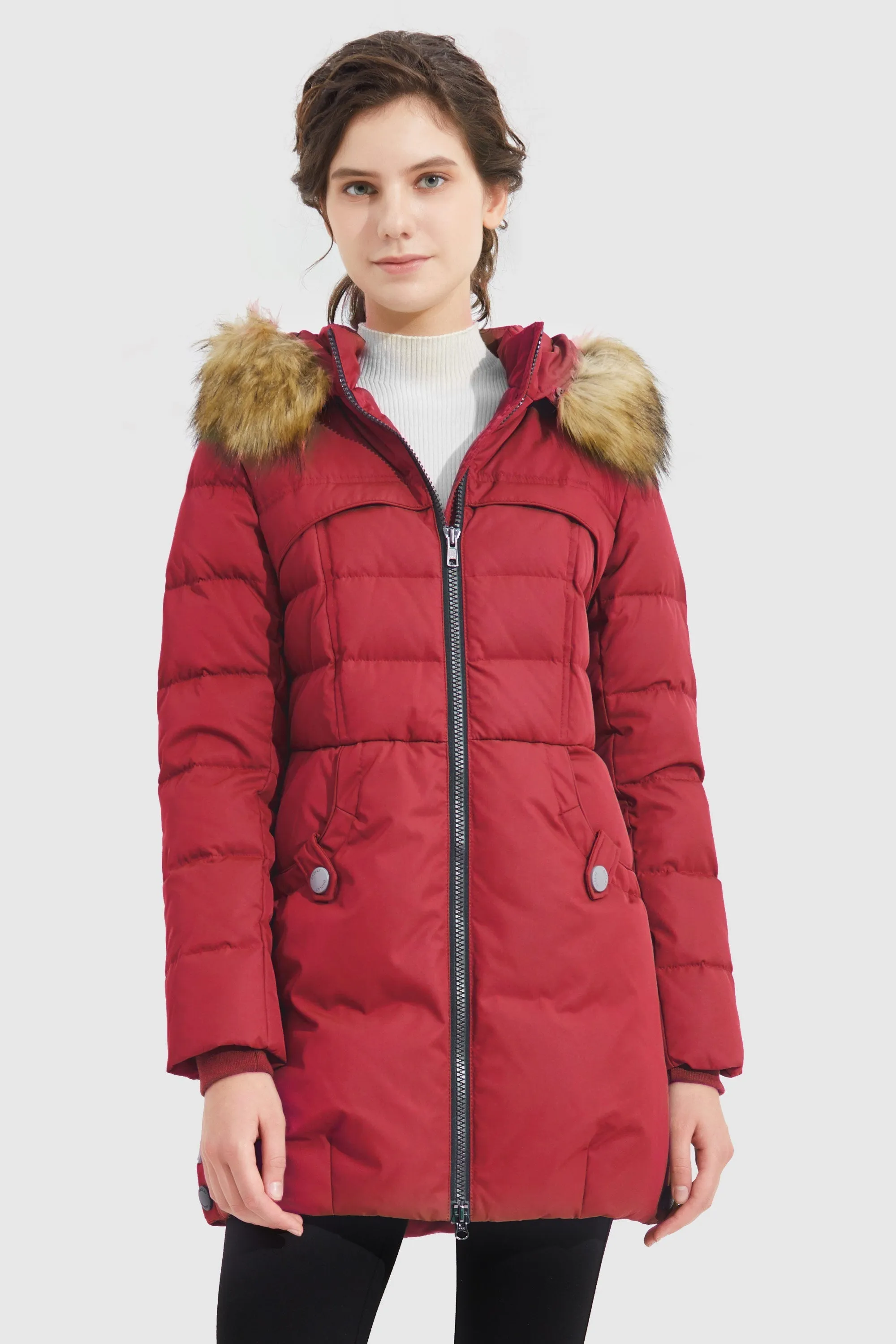 Faux Fur Qulited Puffer Down Jacket