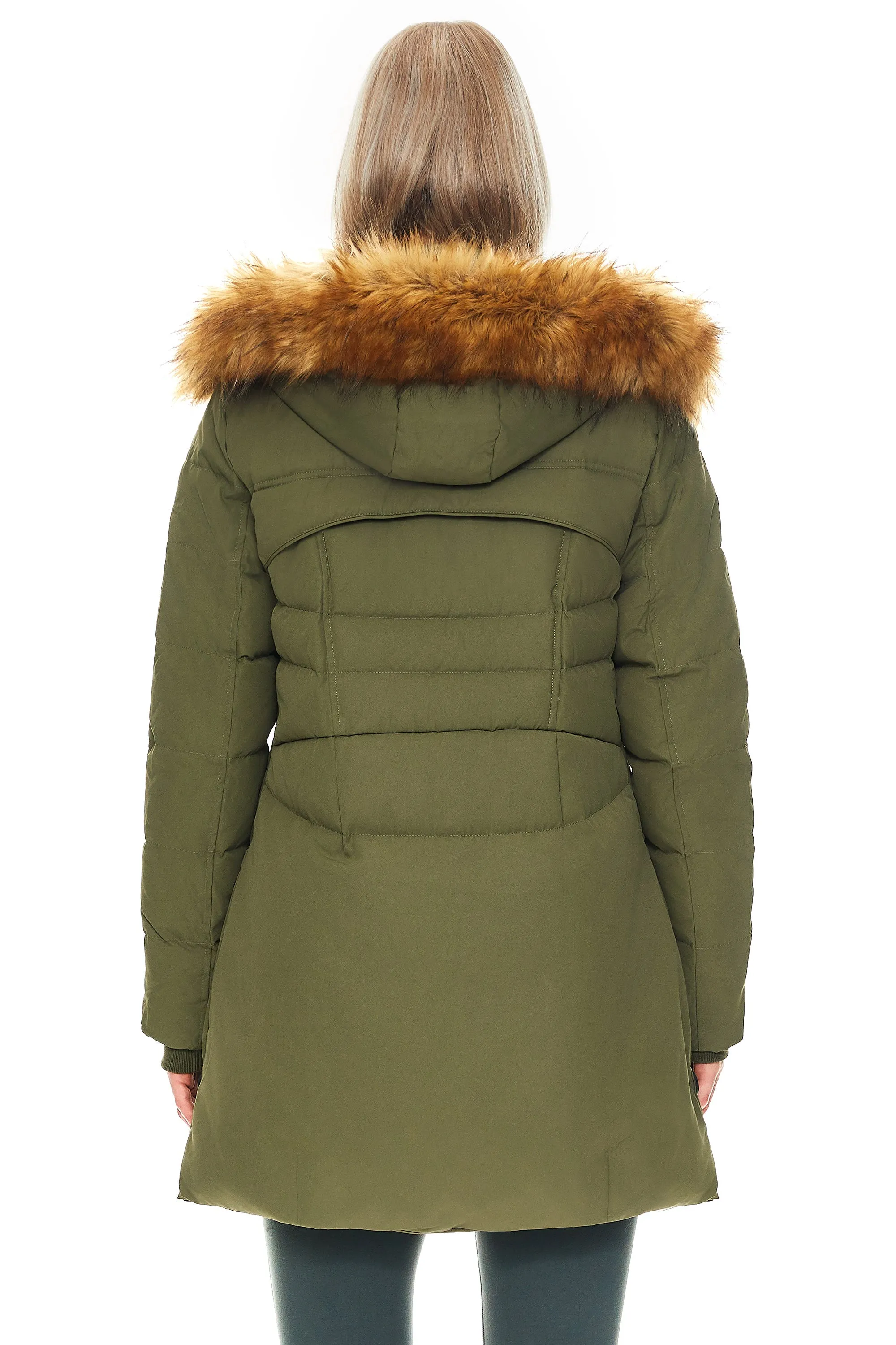 Faux Fur Qulited Puffer Down Jacket