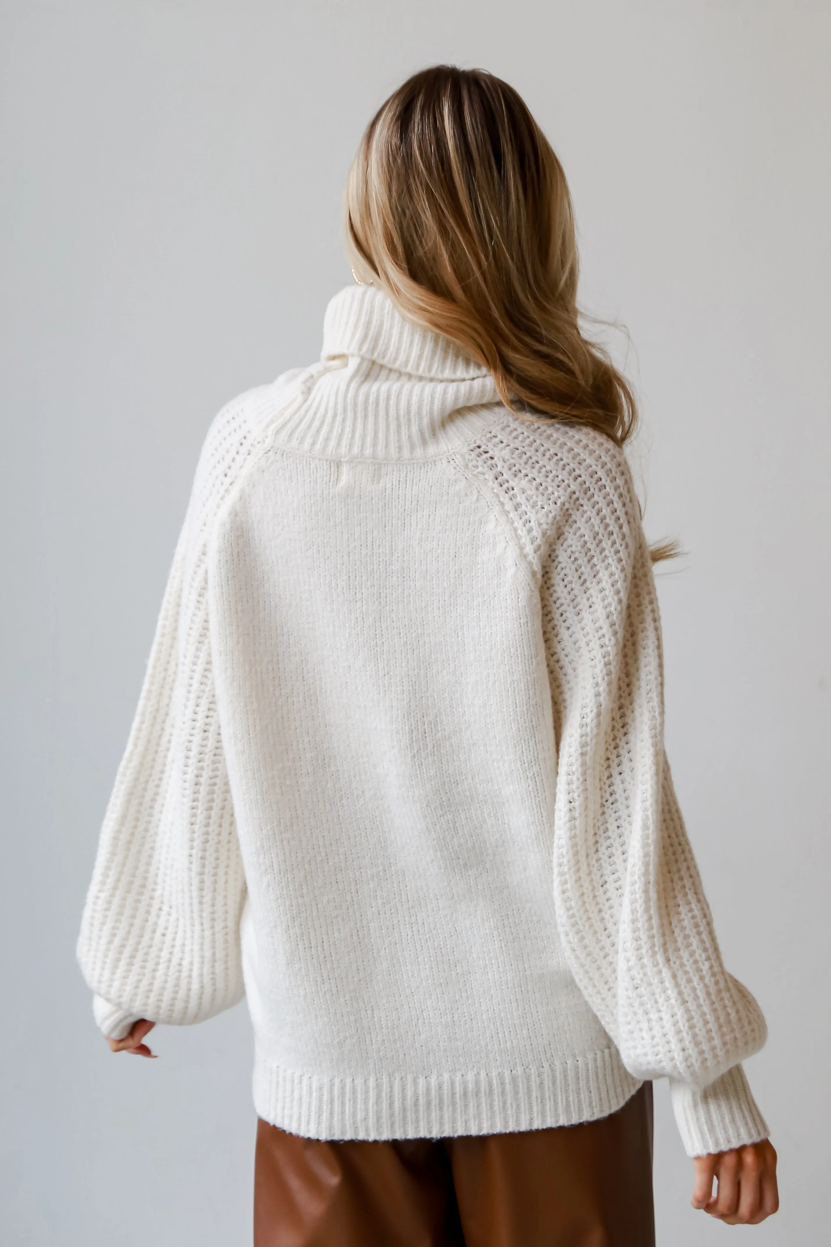 FINAL SALE - Endlessly Cozy Ivory Turtleneck Oversized Sweater