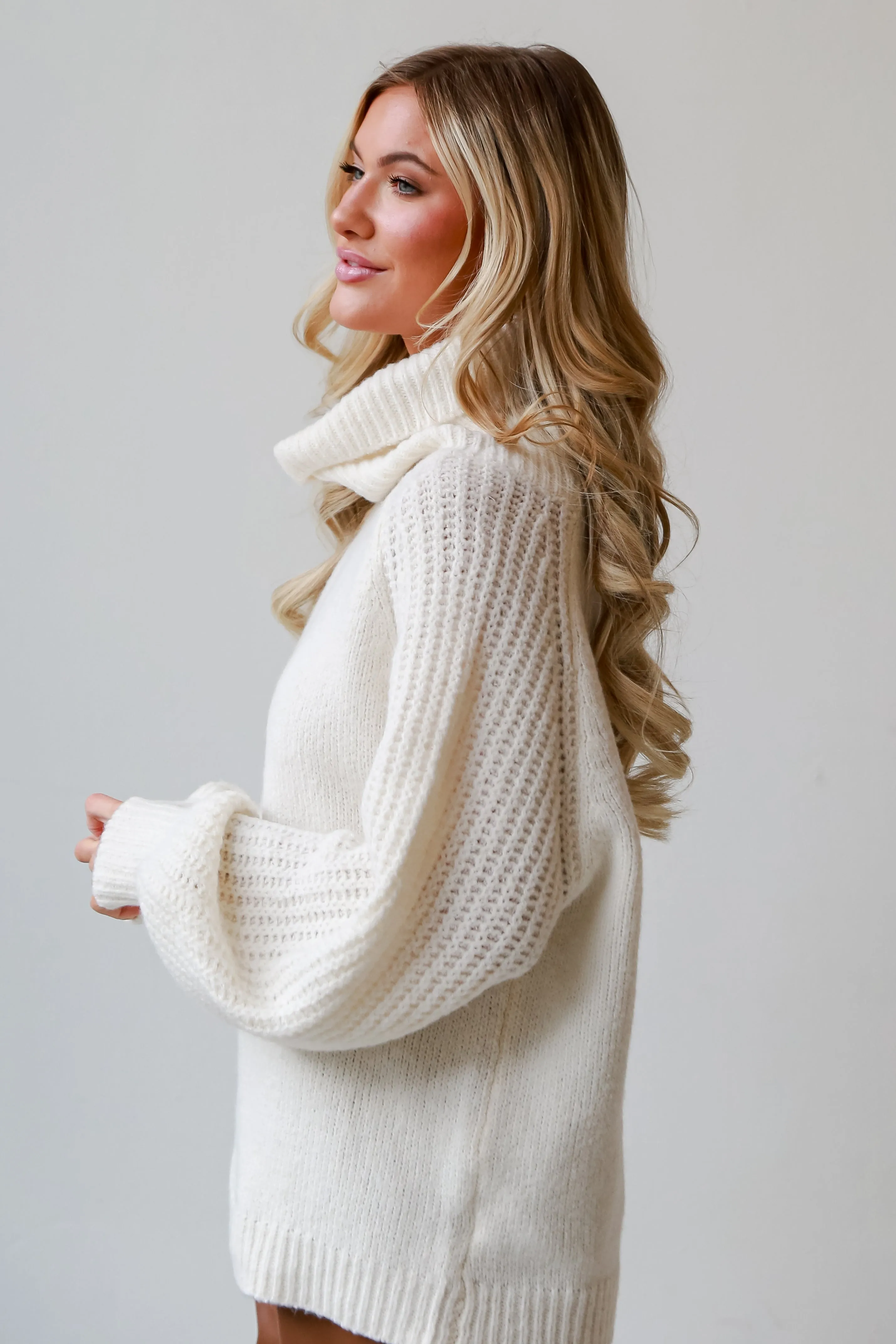 FINAL SALE - Endlessly Cozy Ivory Turtleneck Oversized Sweater