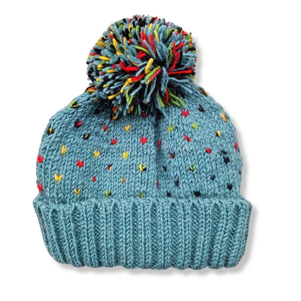 firework multi colour bobble hat