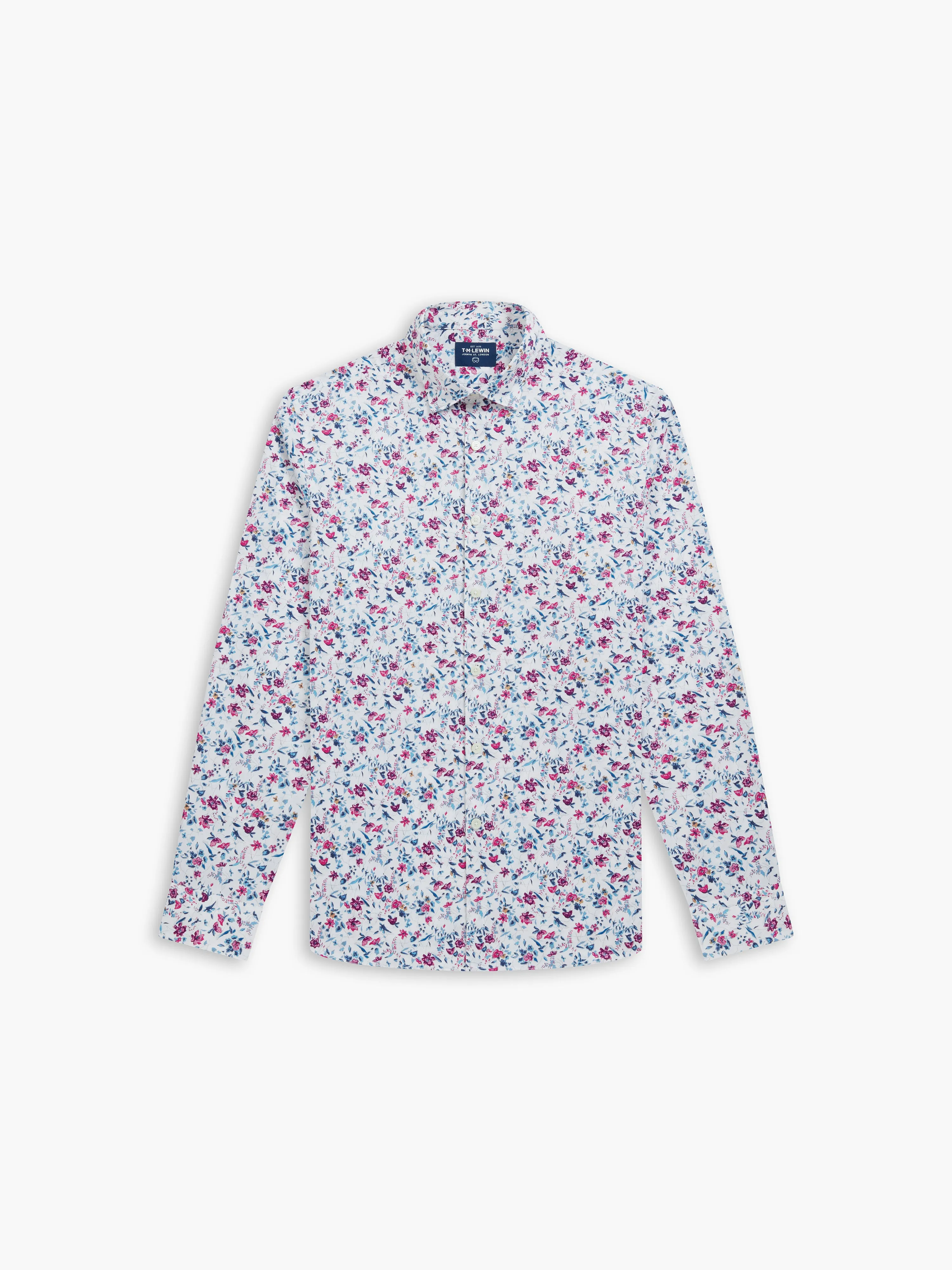 Floral Bloom Print Pink Slim