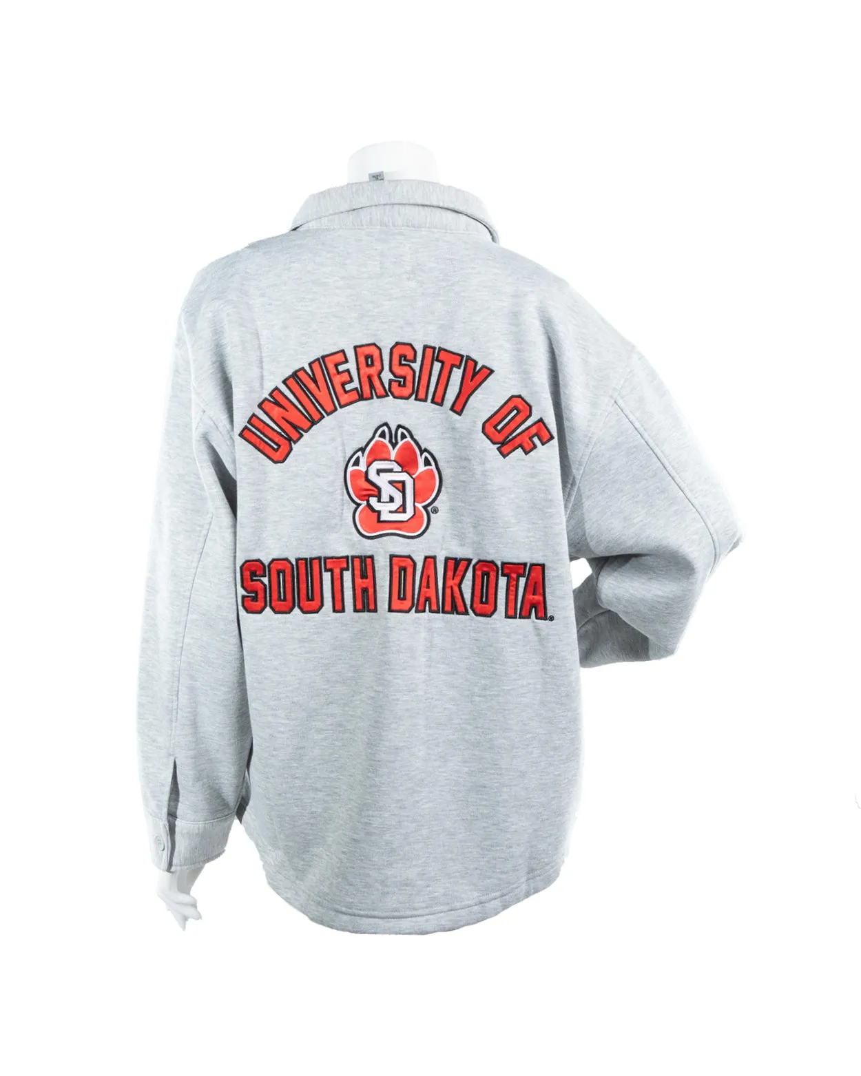 Gameday Couture Gray Oversized Women's Shacket SD Front and SD Paw Back