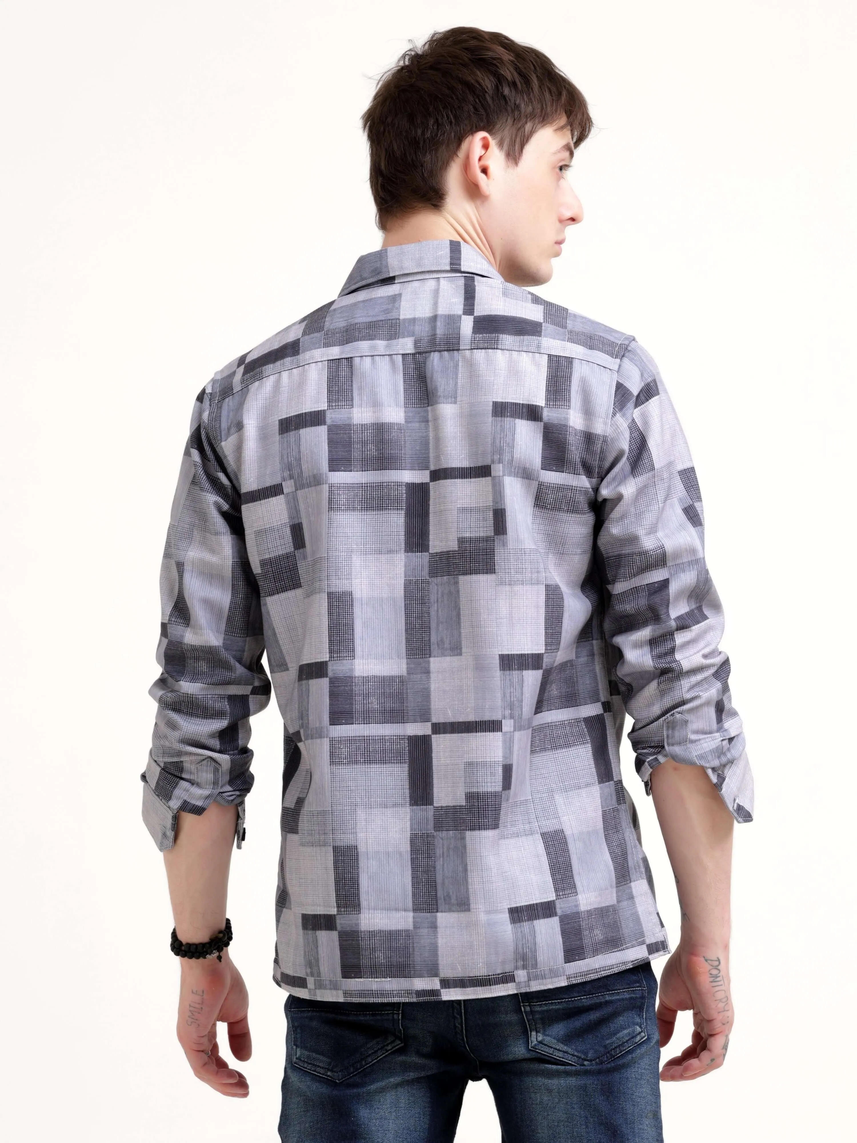 Geovibrance Abstract Grey Overshirt