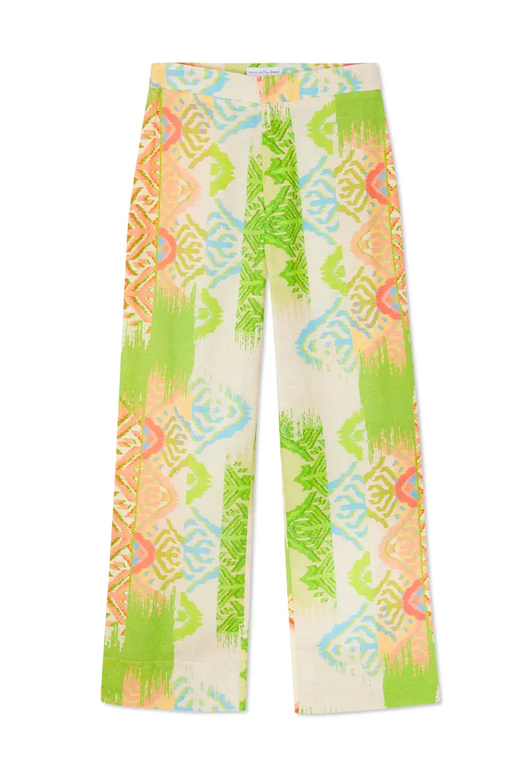 Green Abstract Trousers Petite