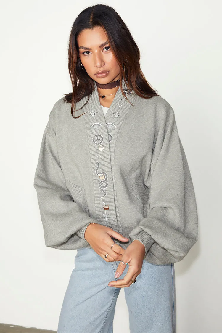 Grey Astrid Knit Bomber