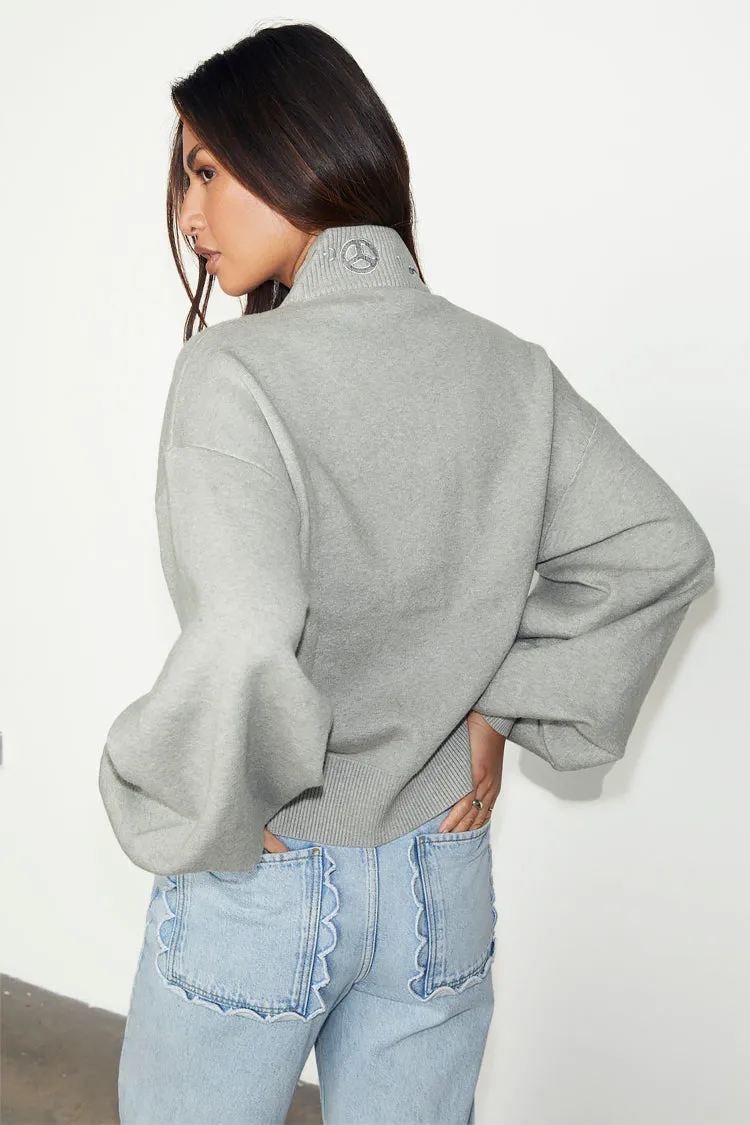 Grey Astrid Knit Bomber