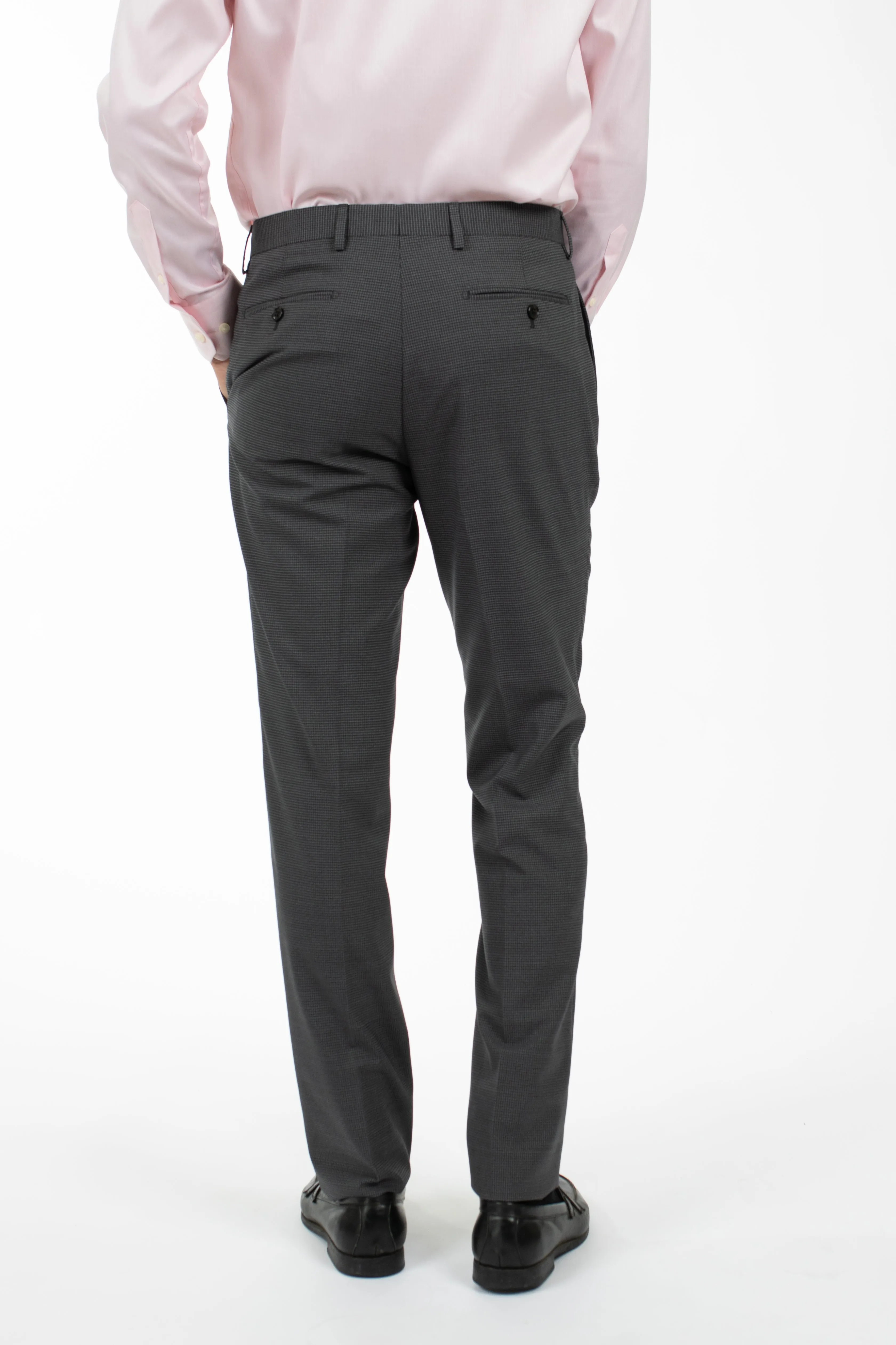 Grey Mini Check Suit Trouser