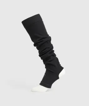 Gymshark Ribbed Cotton Seamless Leg Warmers - Black