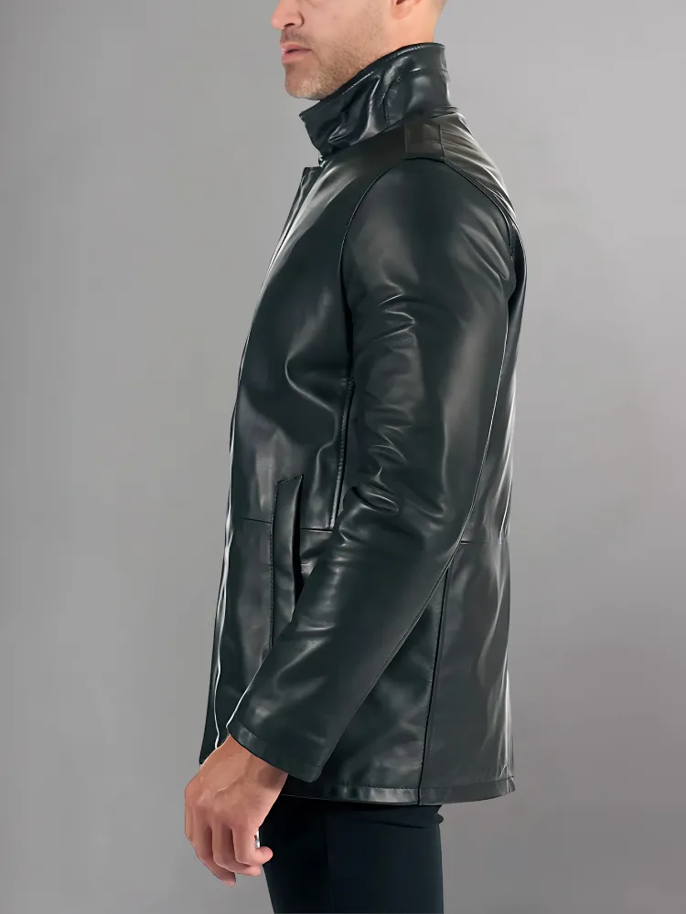 Heavy-duty Brown Leather Bomber Jacket