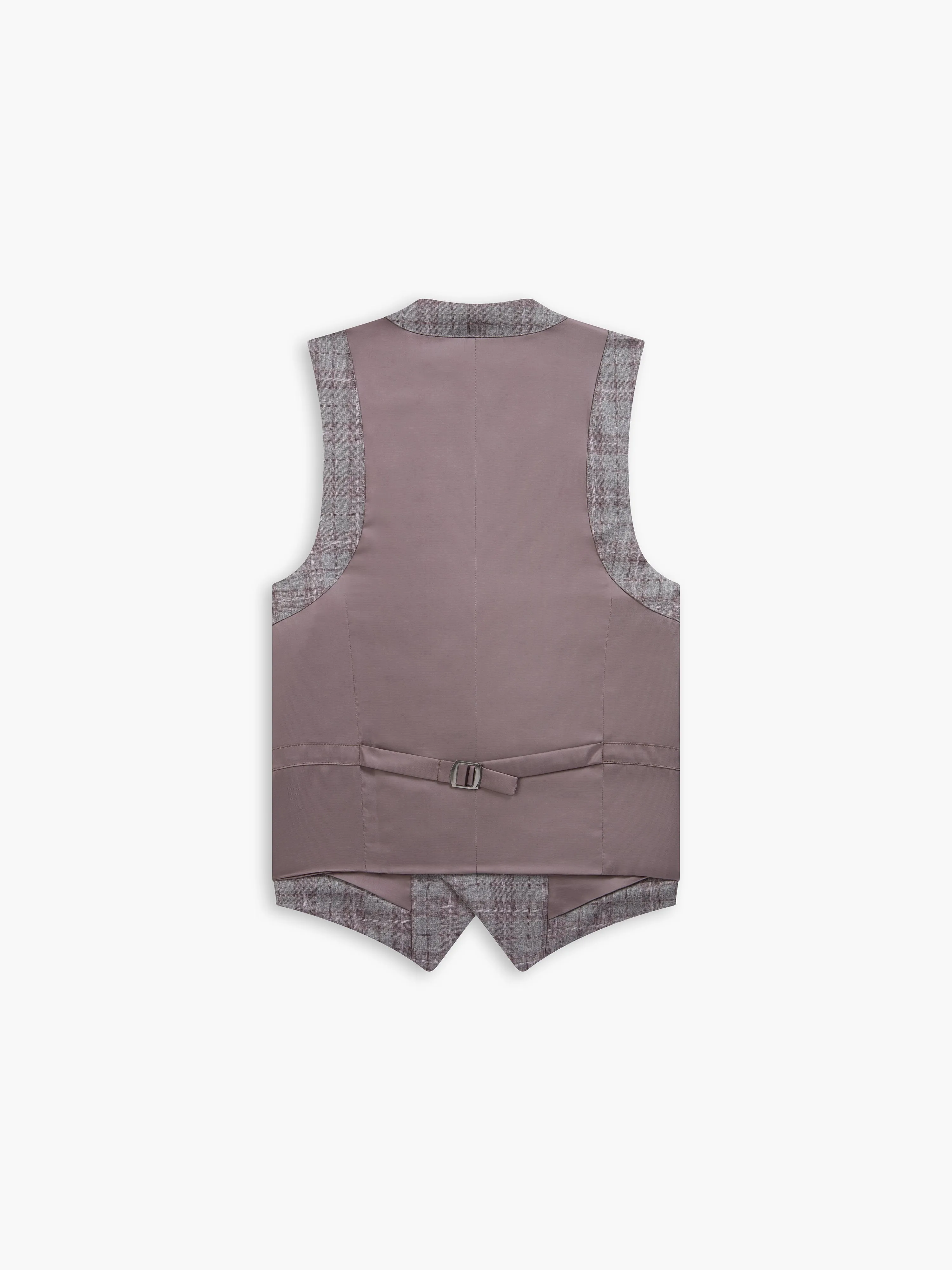 Highgrove Woven in Italy Slim Fit Grey Check Waistcoat