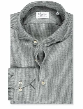 Houndstooth Flannel Shirt Grey