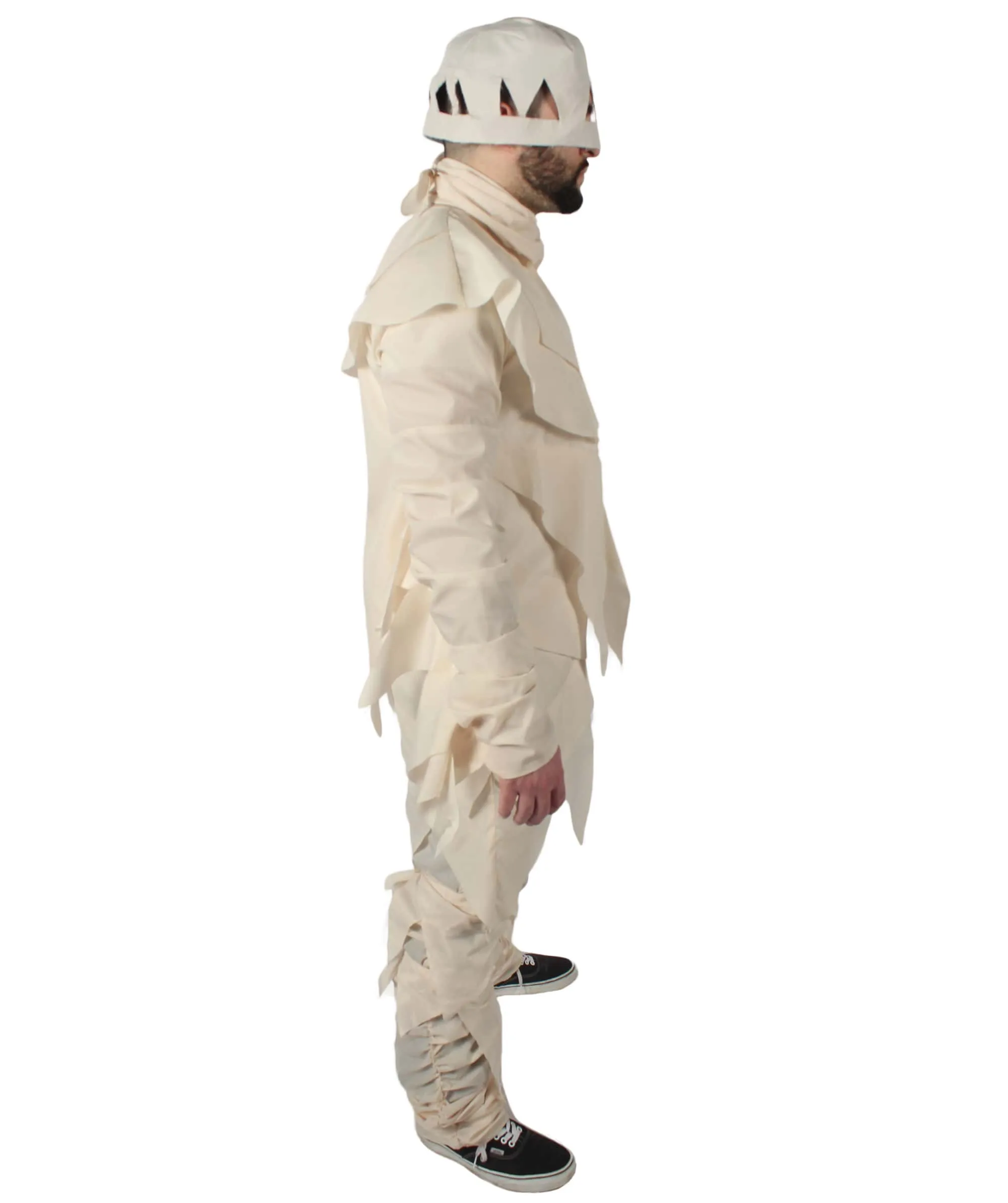 HPO Adult Unisex Mummy Cream White Tattered Strips Costume