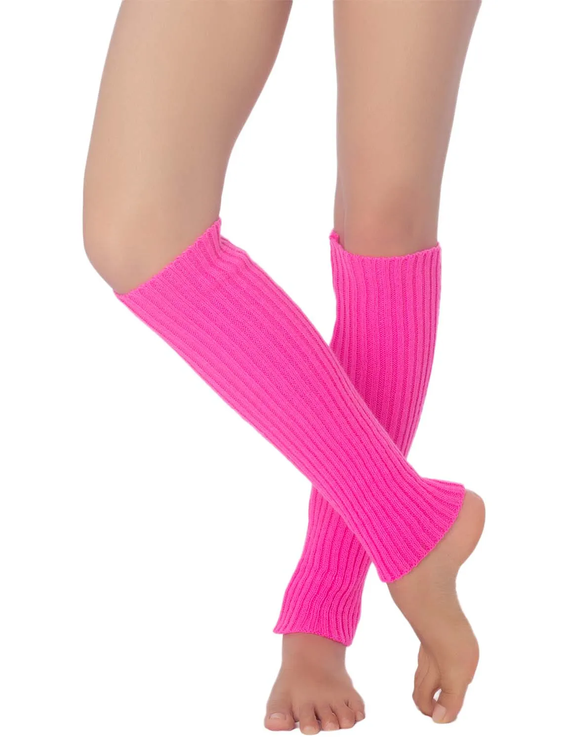 iB-iP Women's Leg Warmers Ballet Dancers Neon Lime Green Warm Aerobics Costume