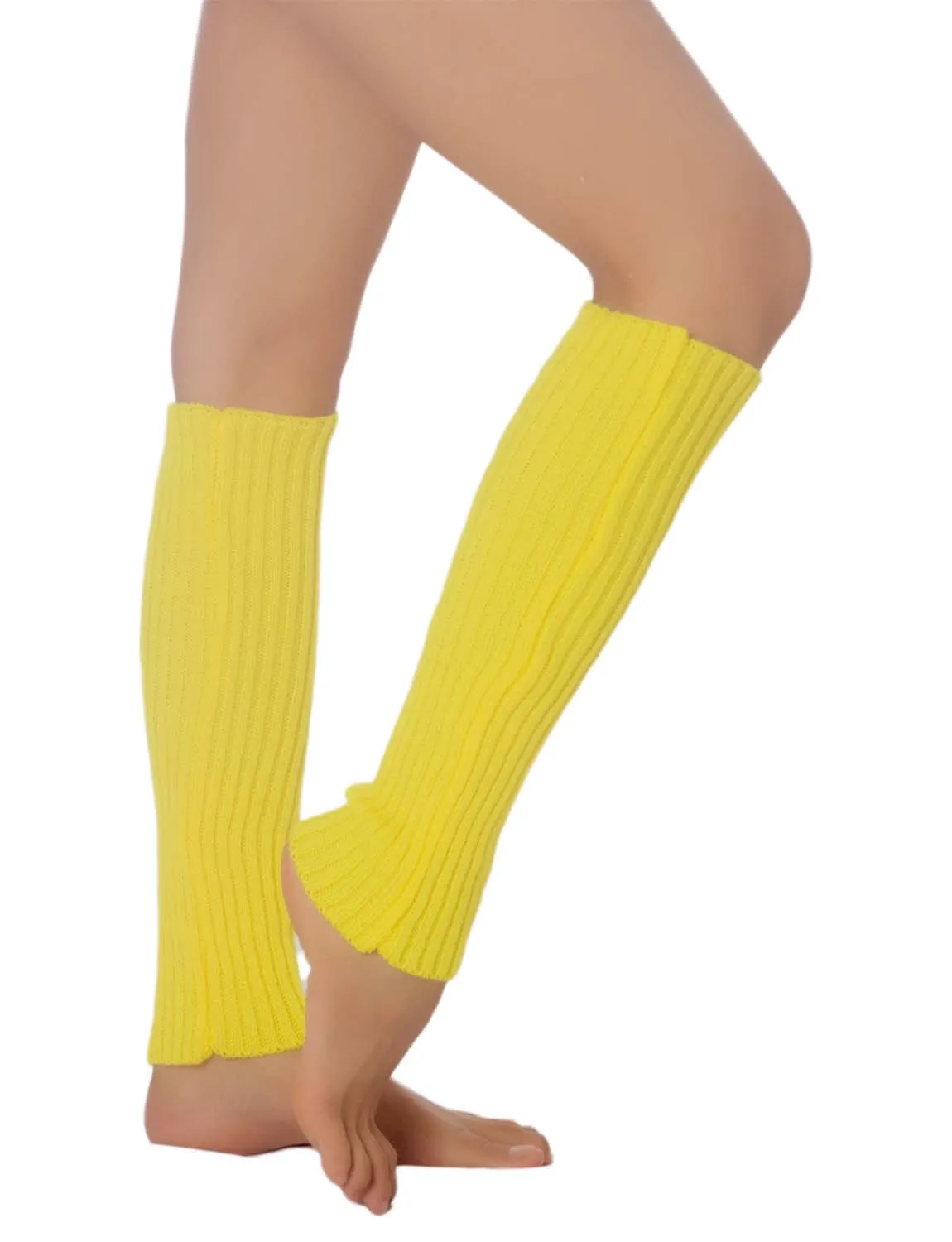 iB-iP Women's Leg Warmers Ballet Dancers Neon Lime Green Warm Aerobics Costume