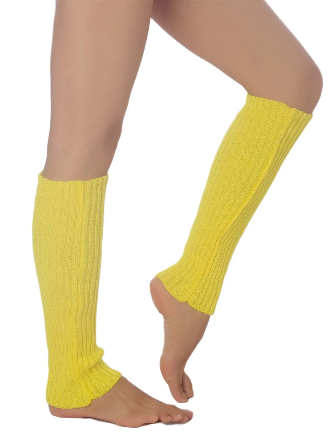 iB-iP Women's Leg Warmers Ballet Dancers Neon Lime Green Warm Aerobics Costume