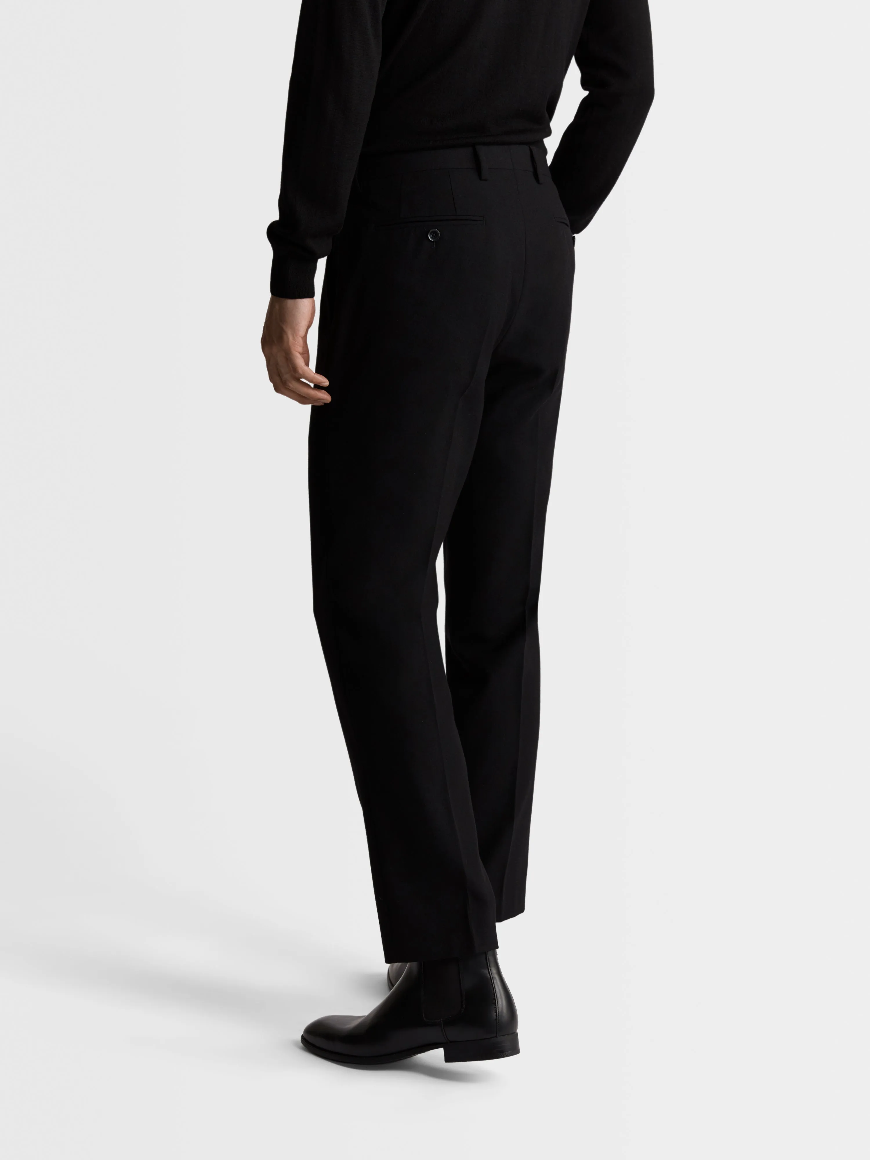 Idol Wool Skinny Black Suit Trouser