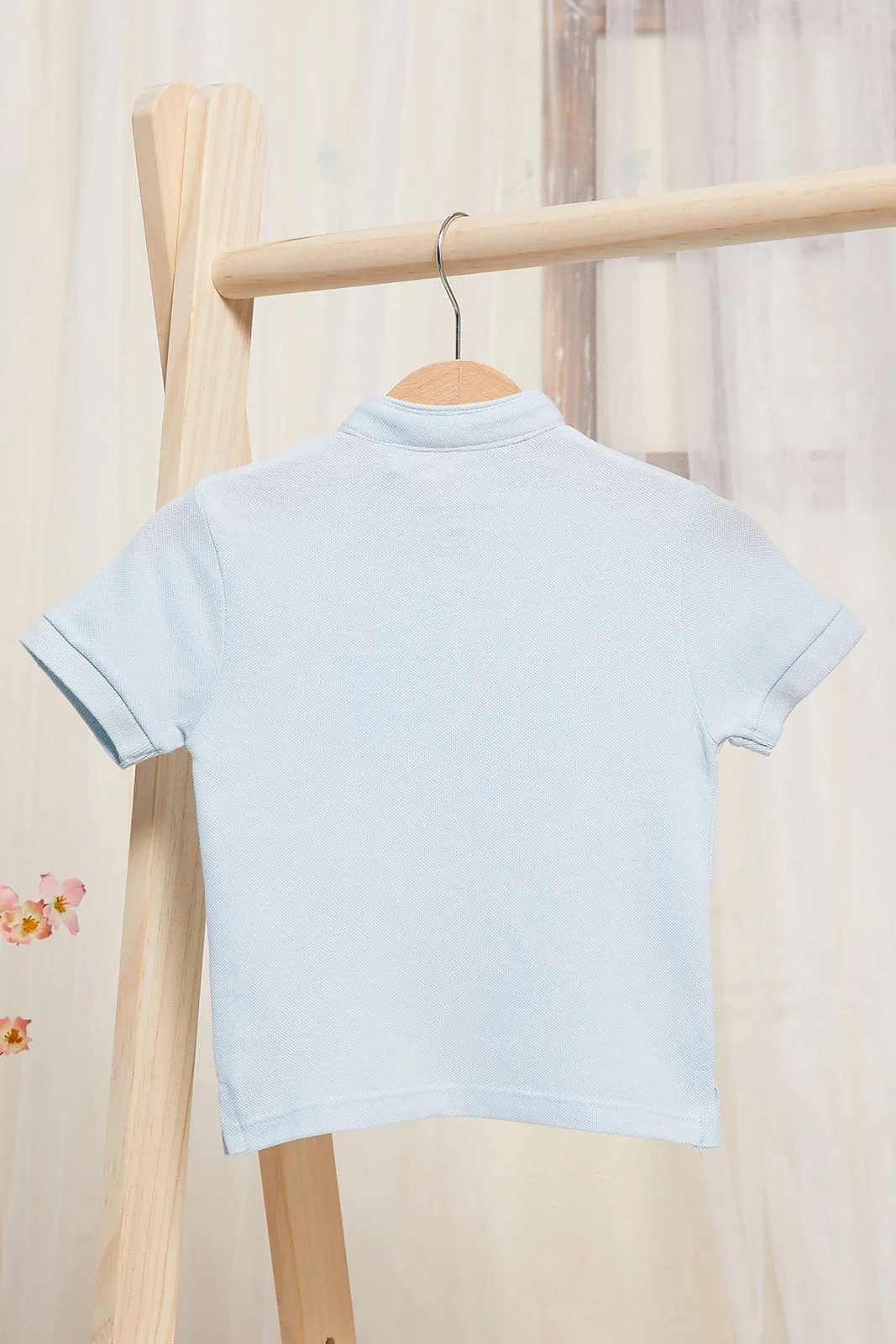 Infant Boys Blue Henley Polo Shirt