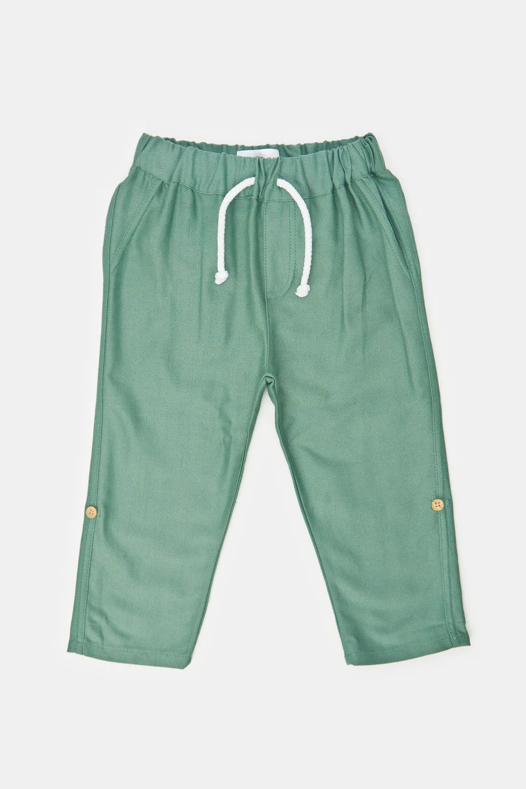 Infant Boys Green Linen Chino Trousers