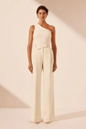 IRENA HIGH WAISTED TAILORED PANT - RICE