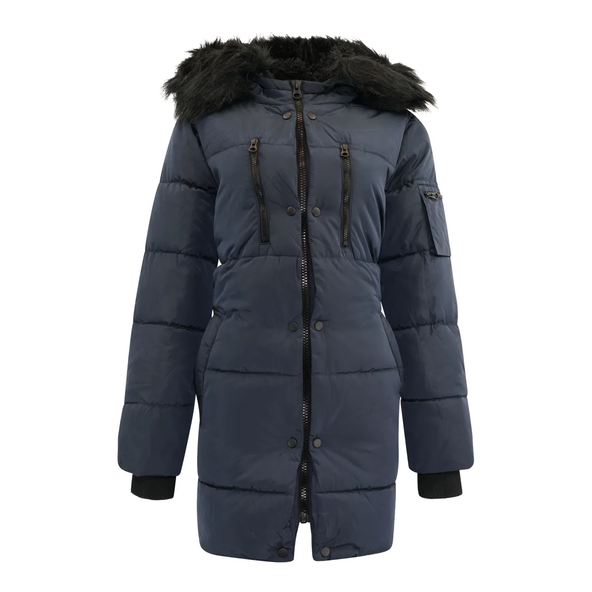 Jessica Simpson Long Puffer Jacket Navy M