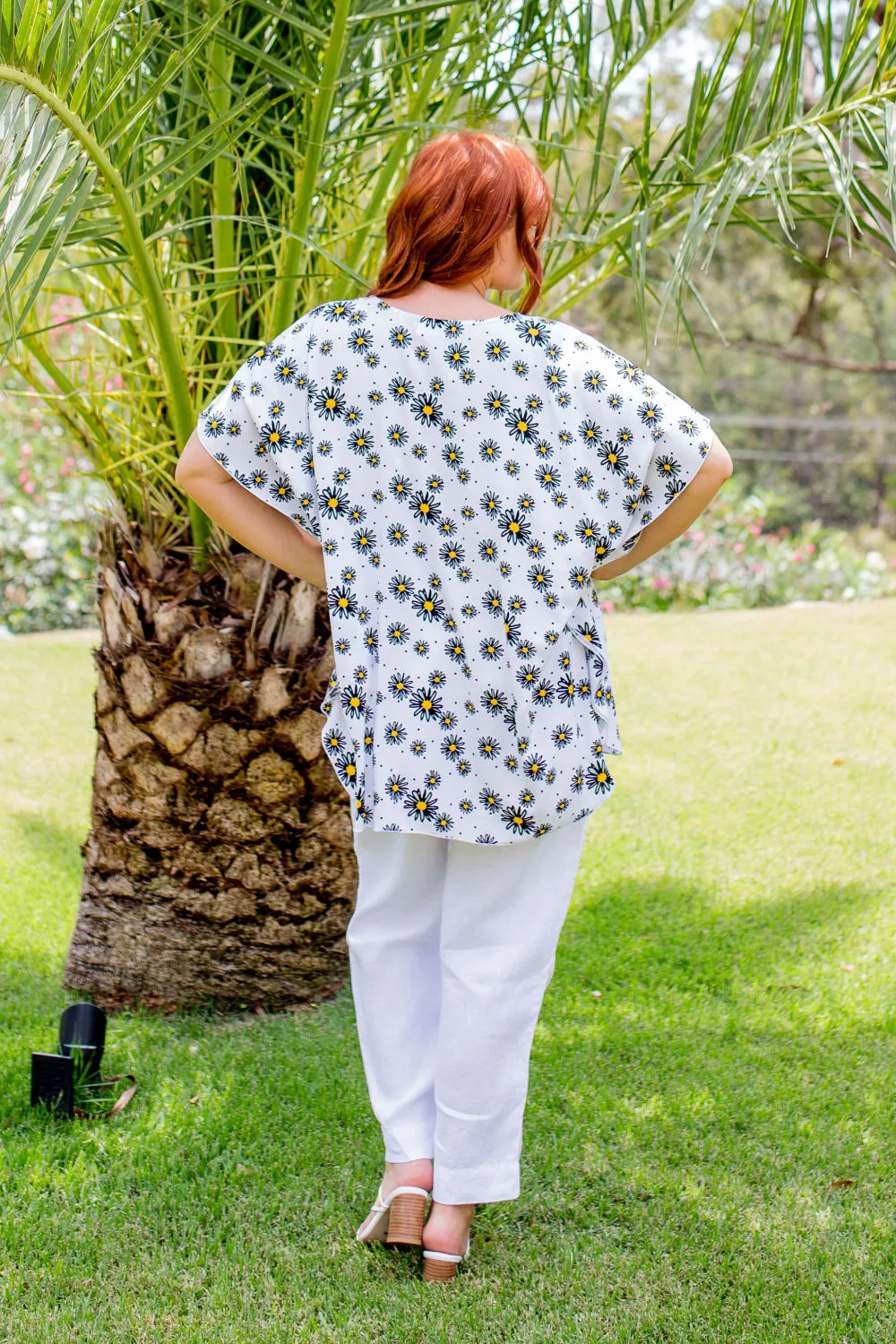 Kaftan Top - White Daisy