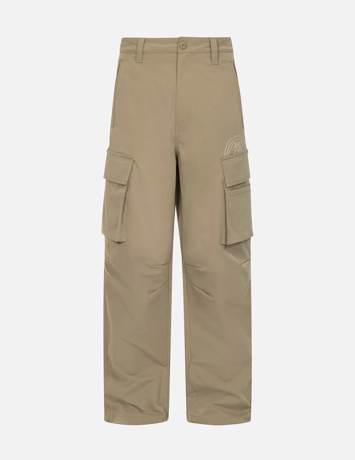 Kamon and Seagull Embroidery Loose Fit Cargo Pants