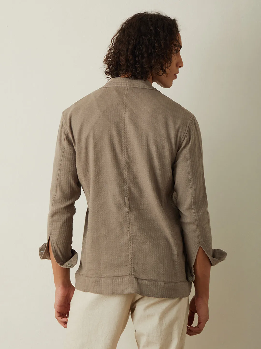 Khaki Double Pocket Cotton Shacket