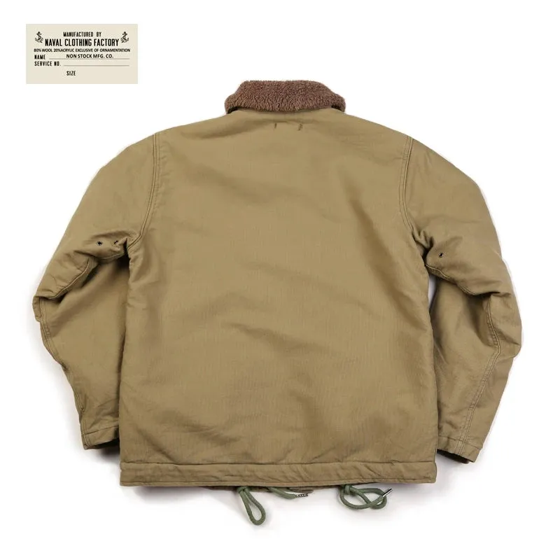 Khaki N-1 Deck Jacket Vintage Military Uniform for Men