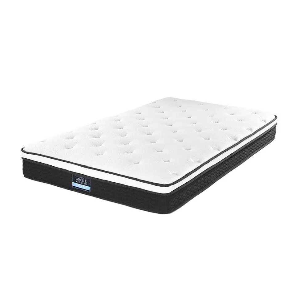 King Single Package | Gibson Wooden Bed Frame White & Bonita Euro Top Mattress (Medium Firm)